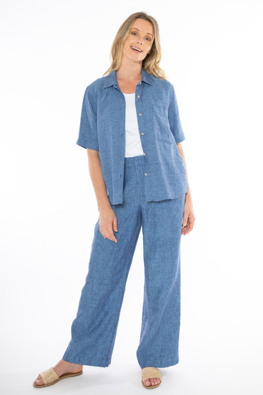 Women's Short Sleeve Shirt in Blue