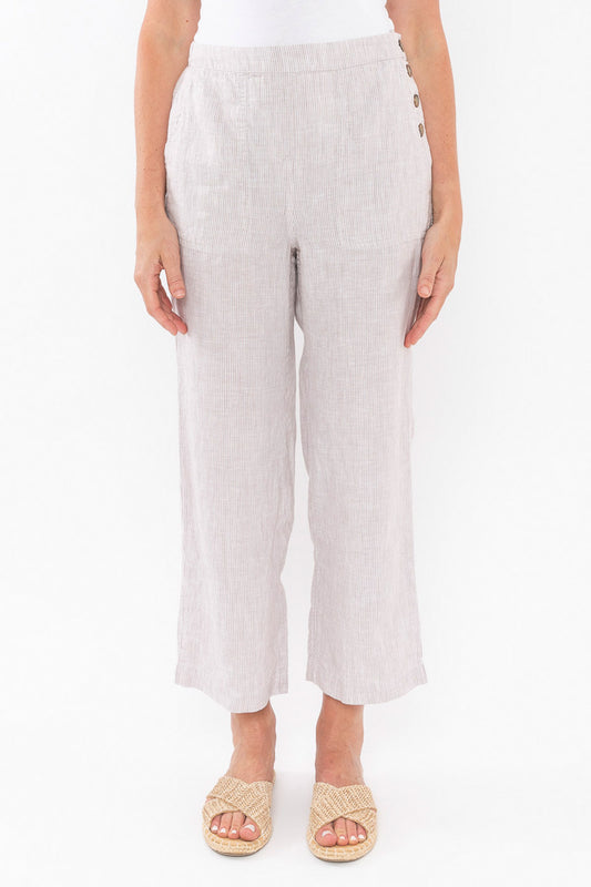 Side Button Stripe Pant