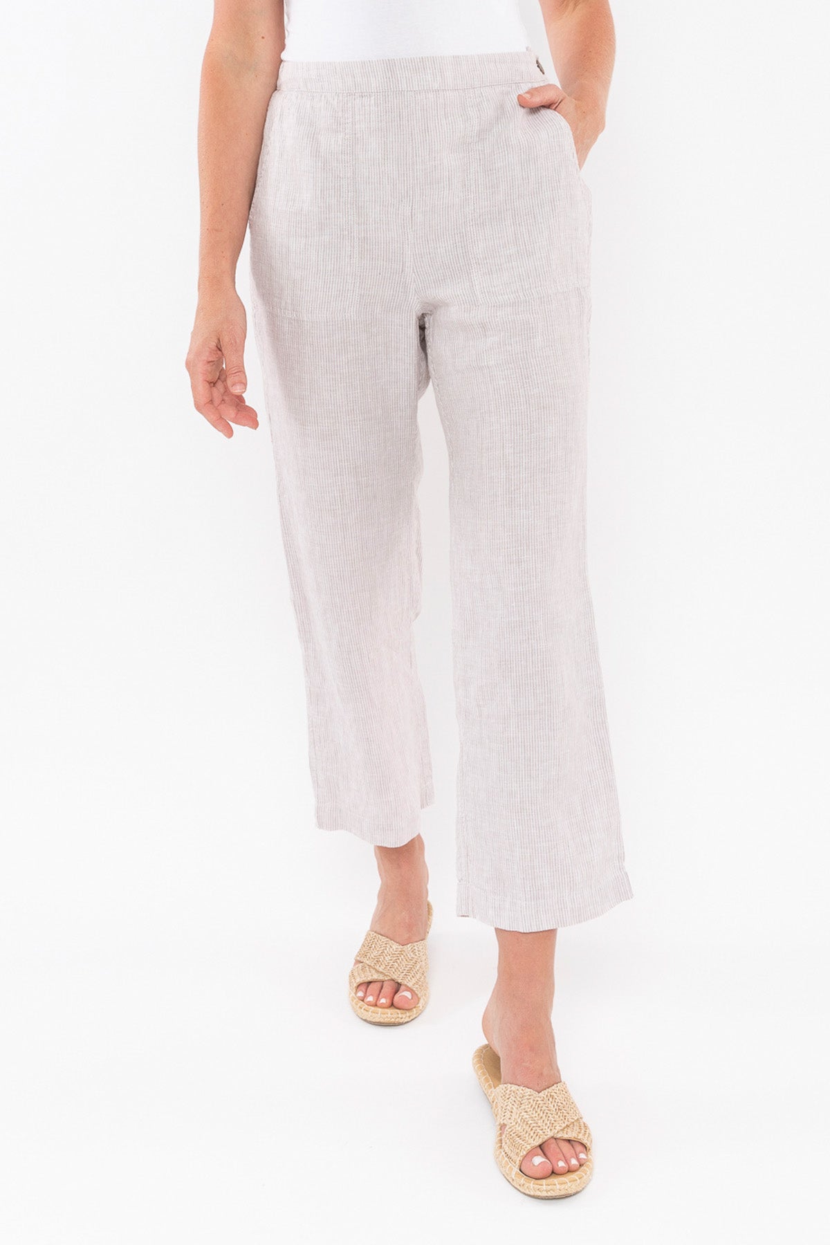 Side Button Stripe Pant