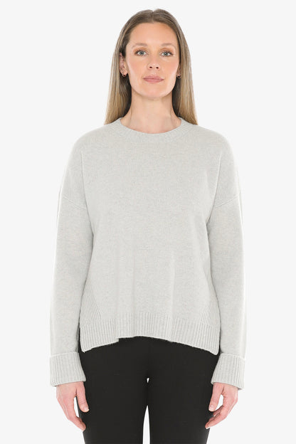 Side Detail Crew Pullover in Mist