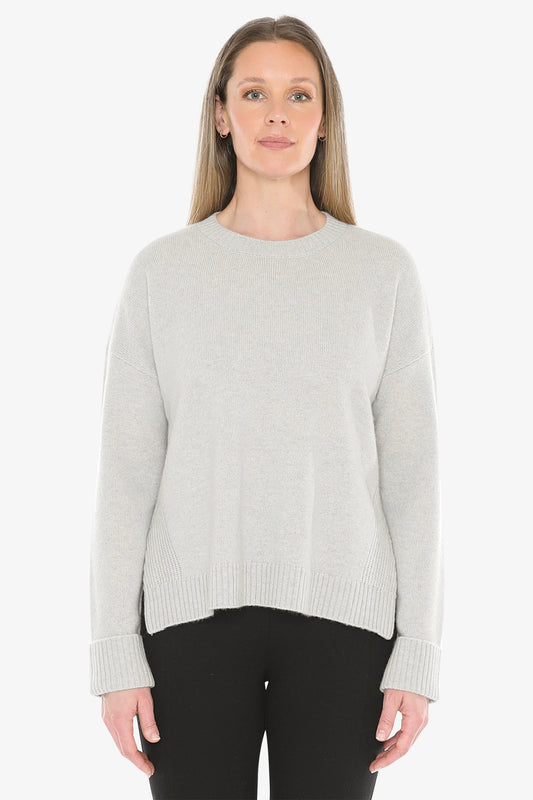 Side Detail Crew Pullover in Mist