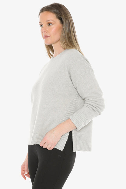 Side Detail Crew Pullover in Mist