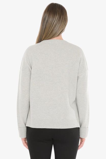 Side Detail Crew Pullover in Mist