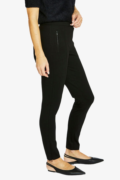 Womens Slim Zip Ponte Pant Black 60617003a