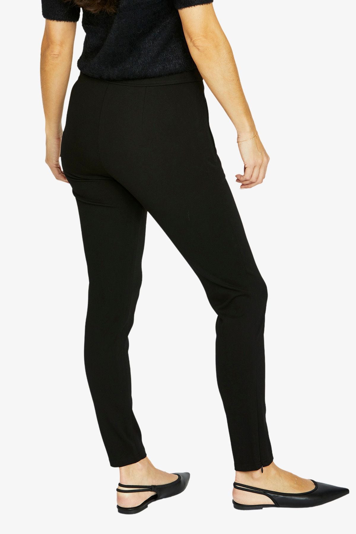 Womens Slim Zip Ponte Pant Black 60617003a