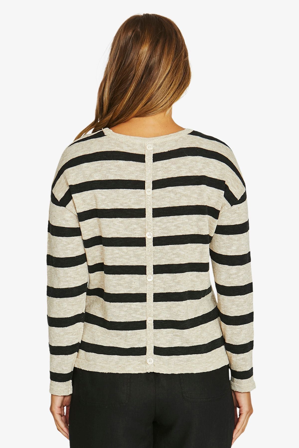 Womens Slub Stripe Pullover Multicolor 61611003a