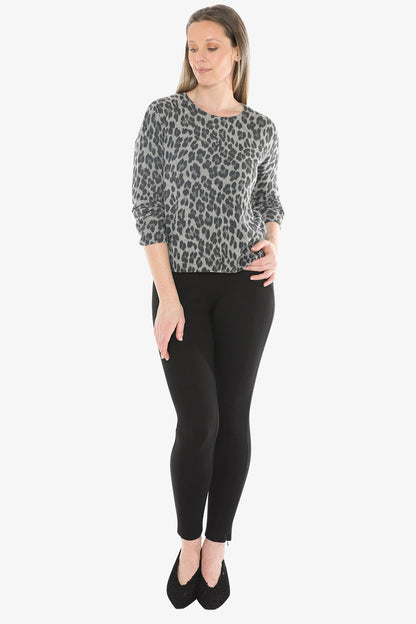 Snow Leopard Knit Pullover in Multi