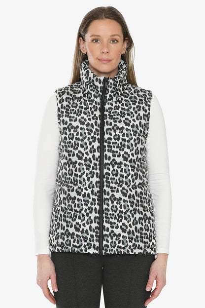 Snow Leopard Puffer Vest in Multi
