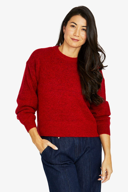 Womens Soft Crew Pullover Red 60611089a