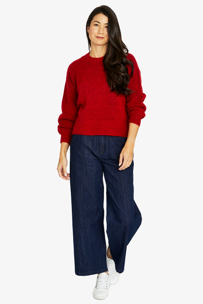 Womens Soft Crew Pullover Red 60611089a
