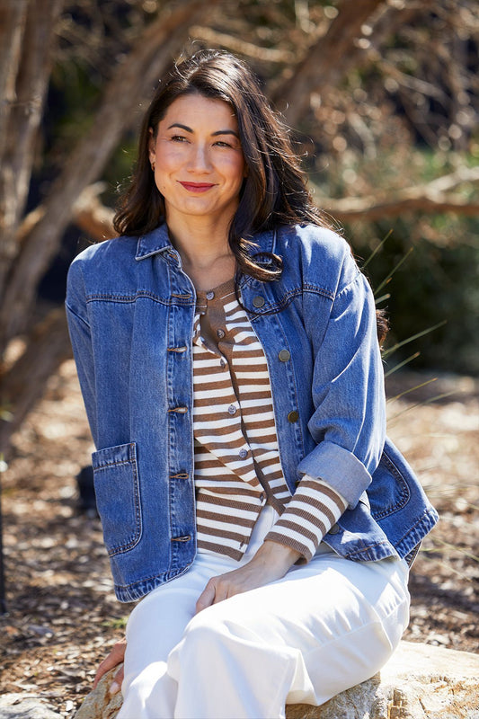 Womens Soft Denim Jacket Blue 606j4018a