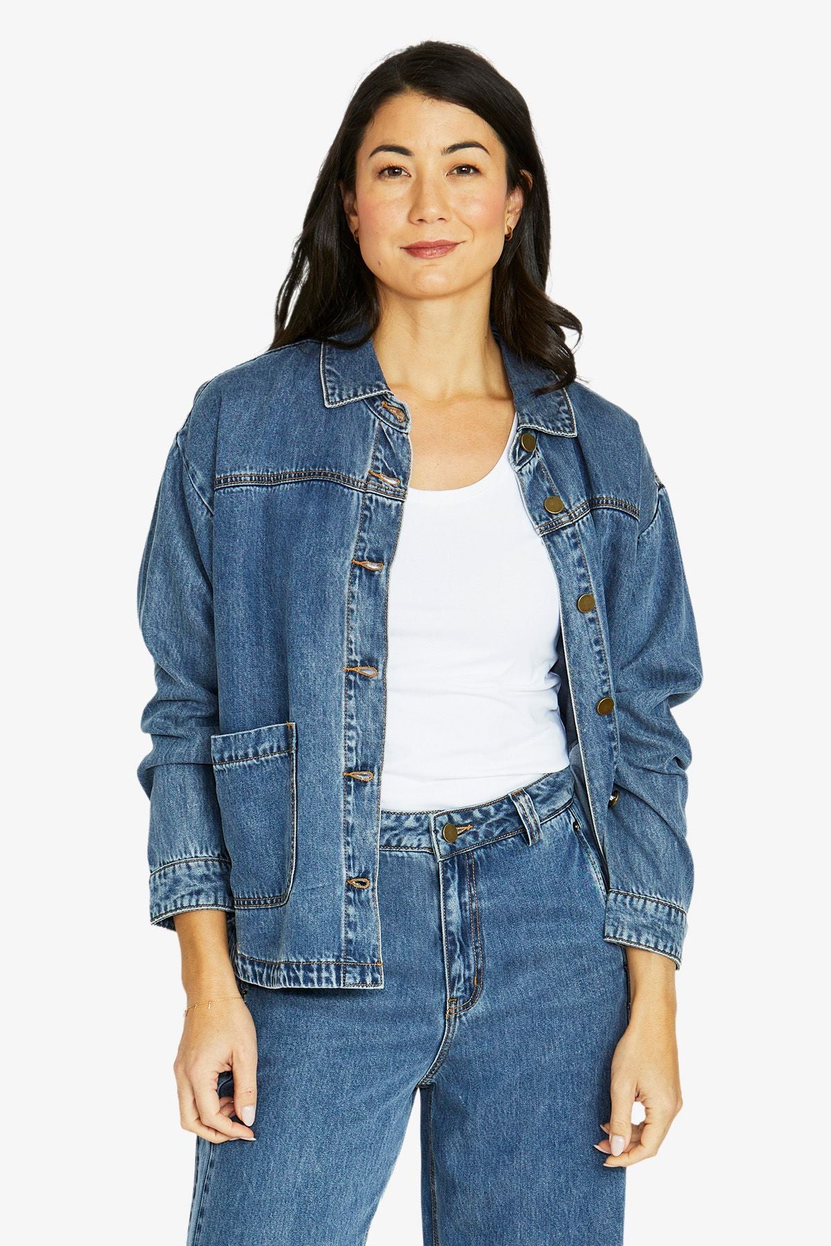 Womens Soft Denim Jacket Blue 606j4018a