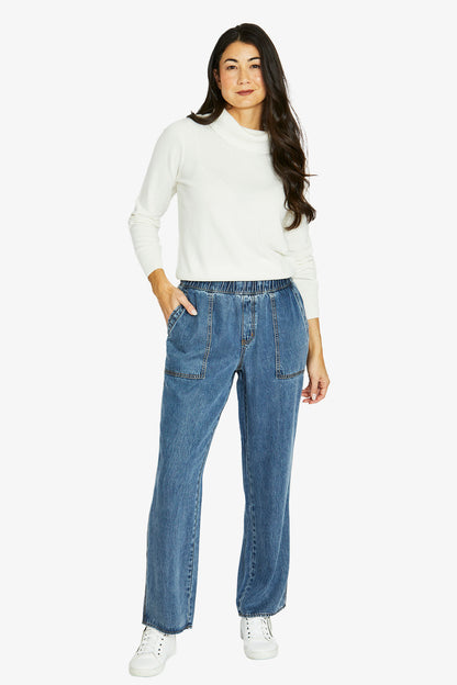 Womens Soft Pull On Jean Blue 606j7012a