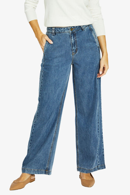 Womens Soft Rivet Detail Jean Blue 606j7016a