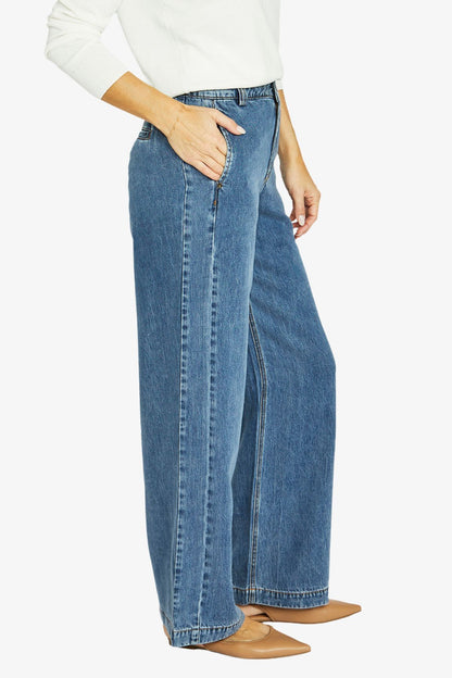 Womens Soft Rivet Detail Jean Blue 606j7016a