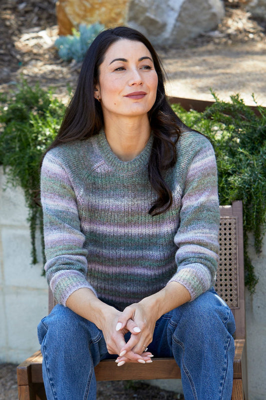 Womens Space Dye Pullover Green 60611067a