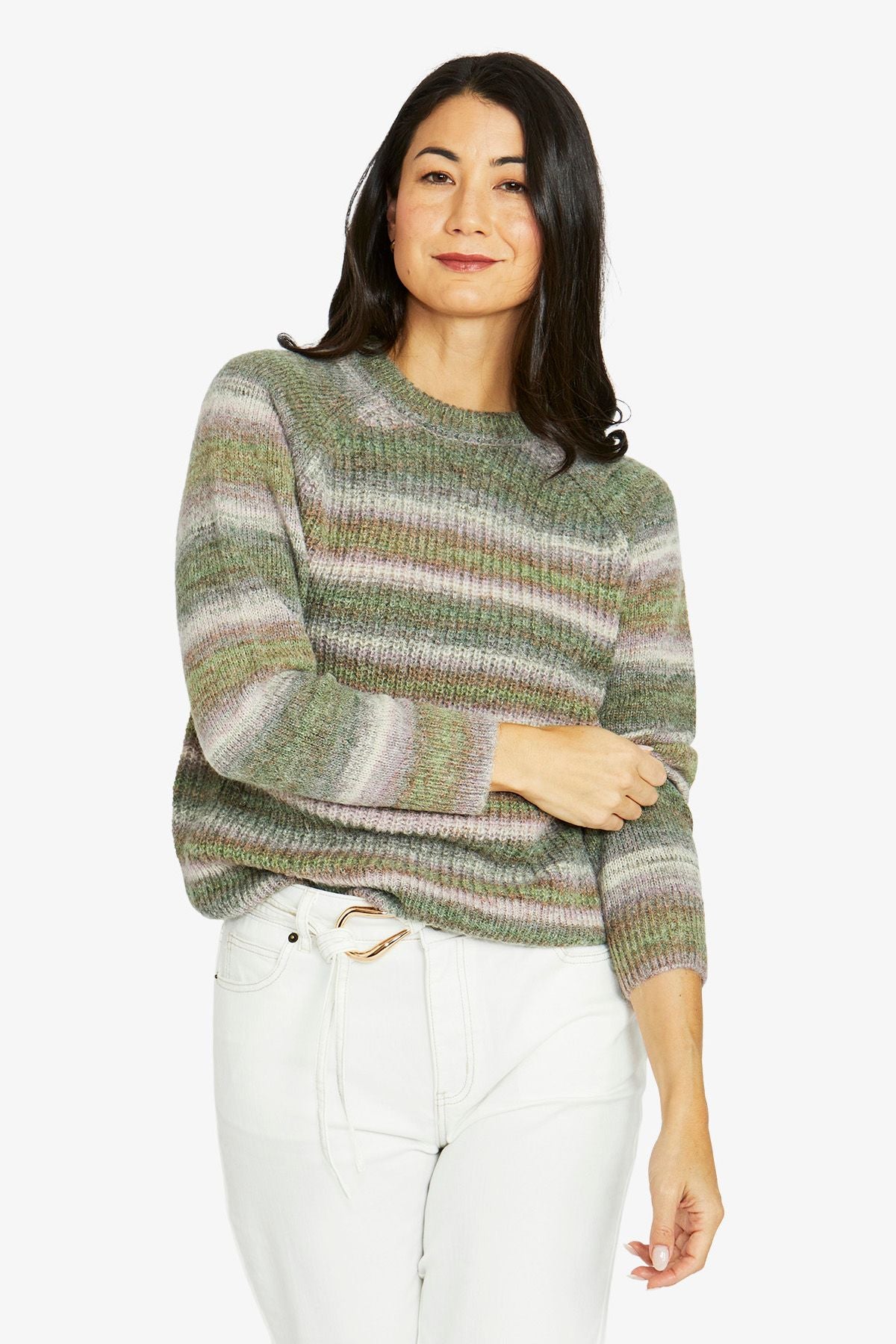 Womens Space Dye Pullover Green 60611067a