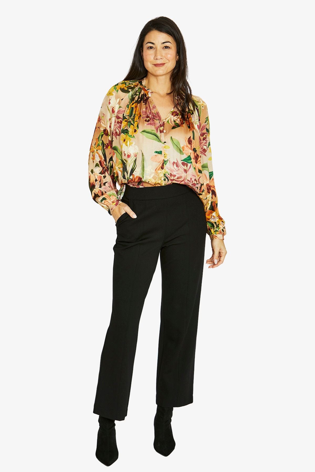 Womens Spiced Orchids Top Multicolor 606j3087a