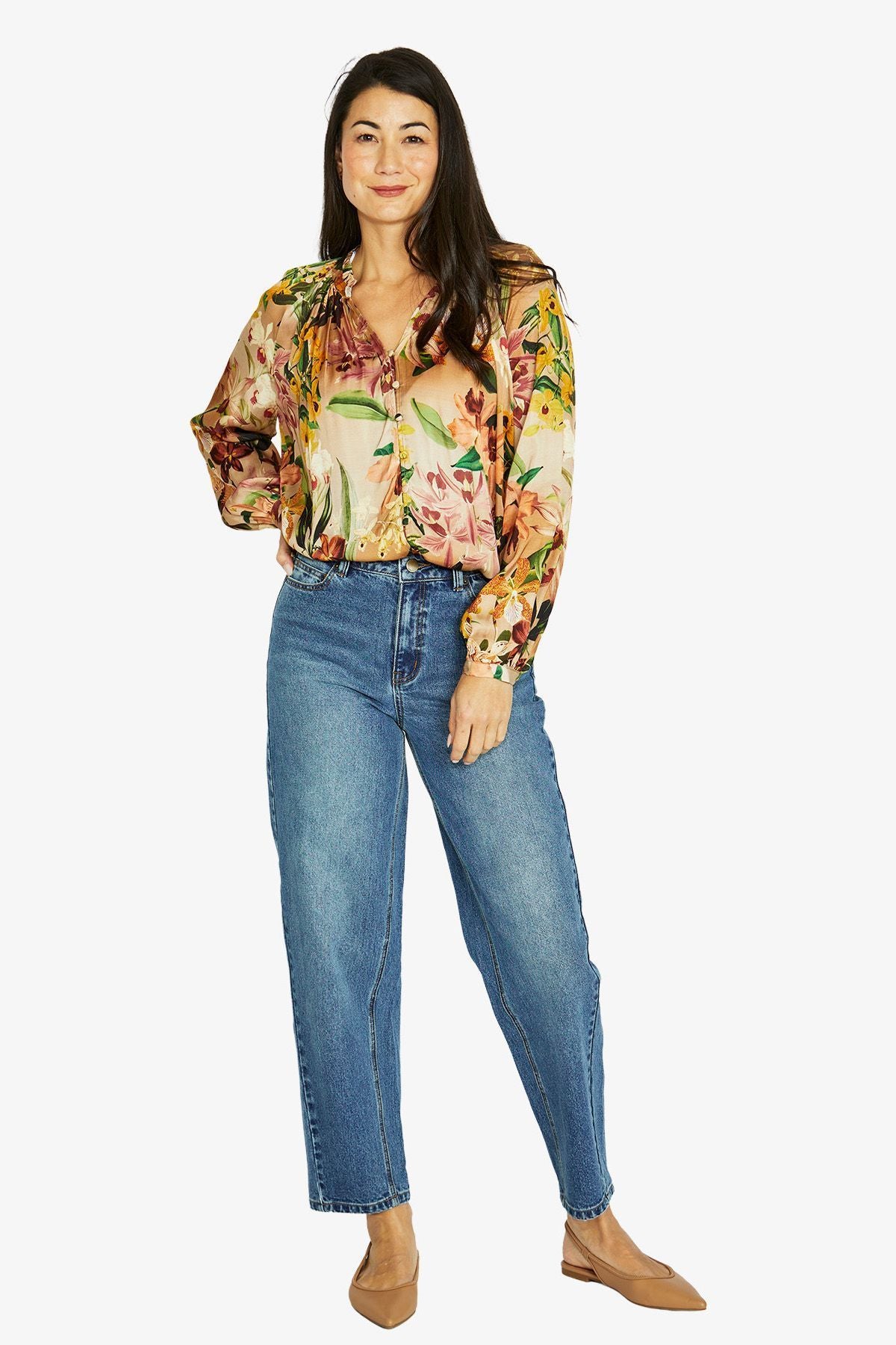 Womens Spiced Orchids Top Multicolor 606j3087a