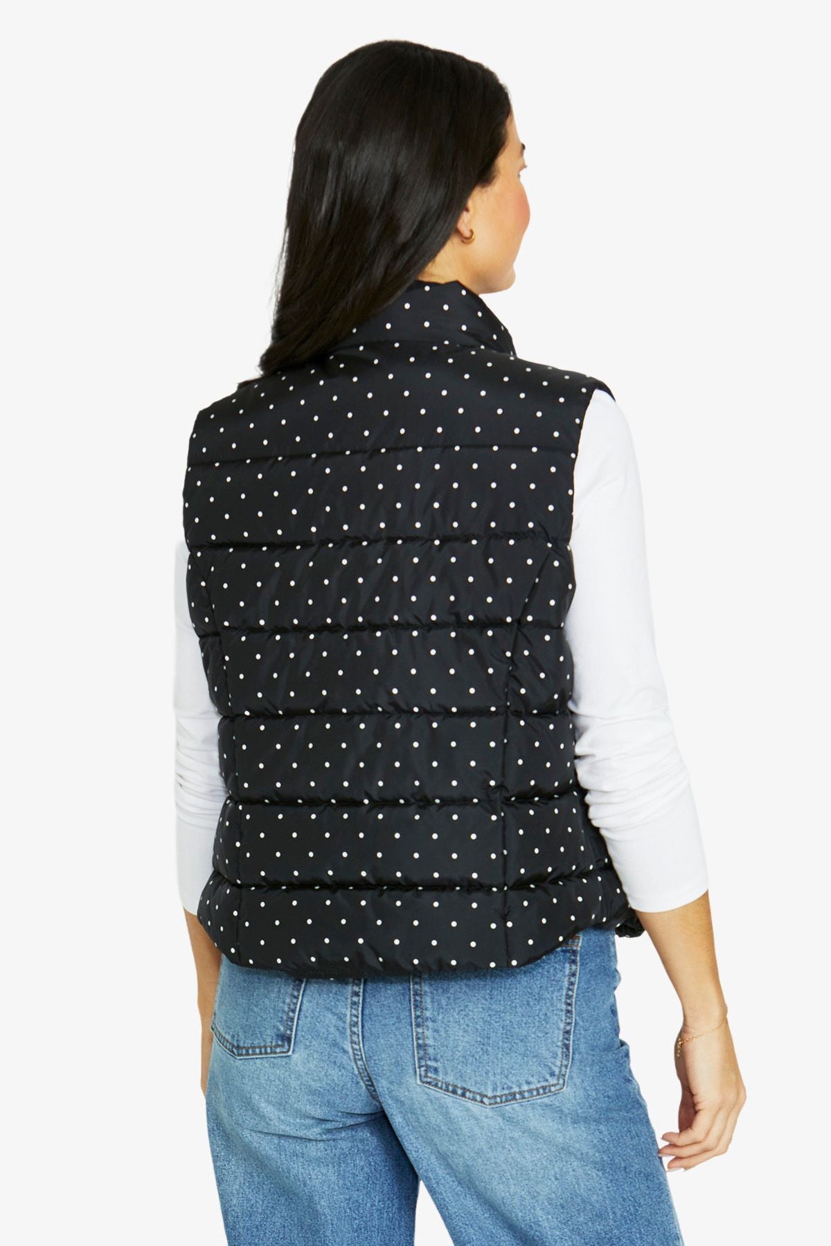 Womens Spot Quilted Vest Black 606j4043a