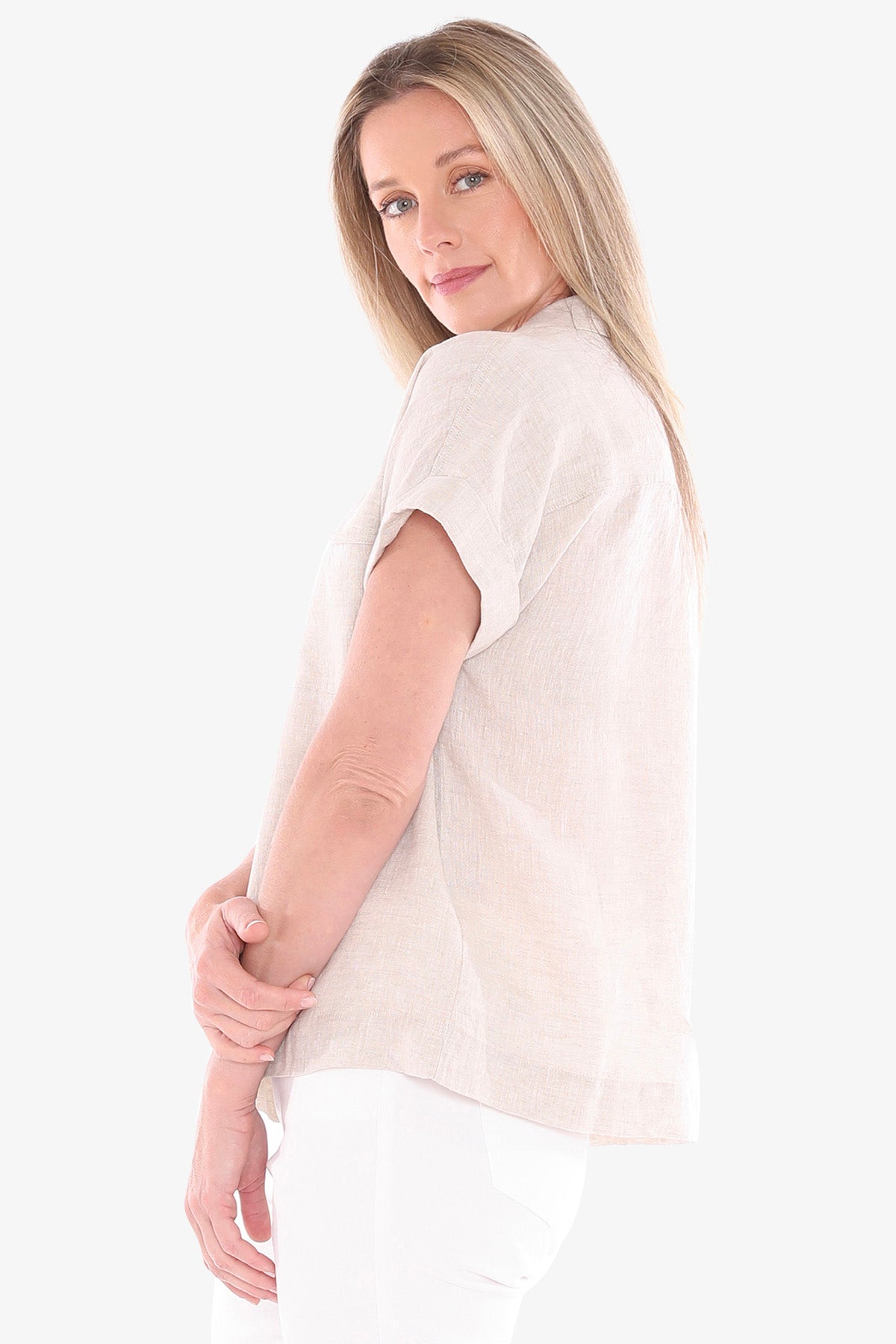 Womens Ss 2 Pocket Shirt Beige 596j3121a