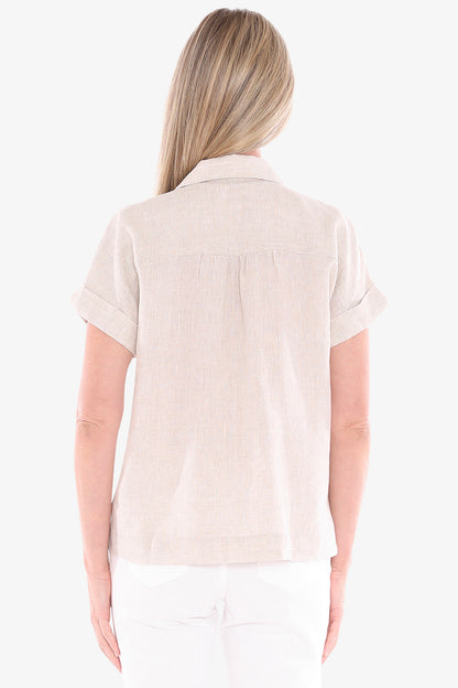 Womens Ss 2 Pocket Shirt Beige 596j3121a