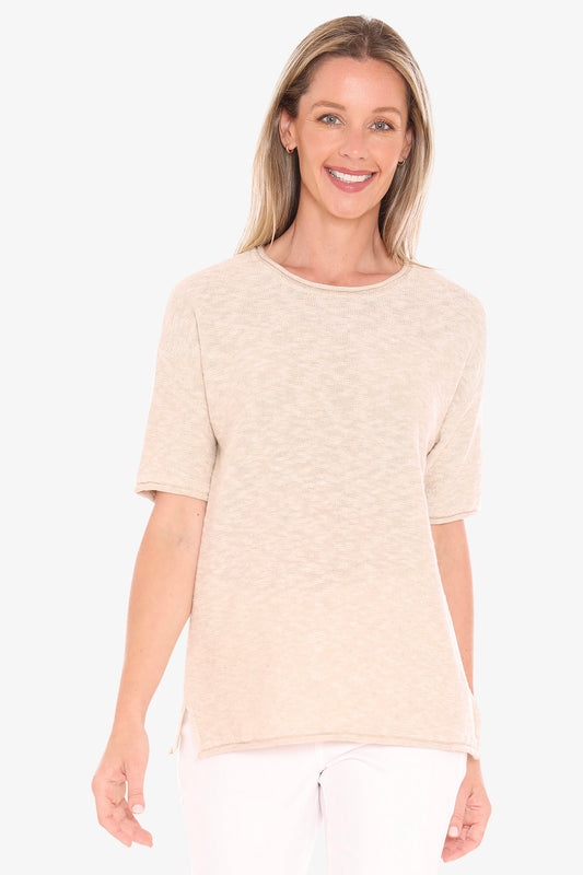 Womens Ss Knit Tee Beige 59611011a