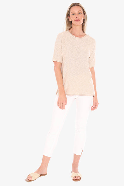 Womens Ss Knit Tee Beige 59611011a