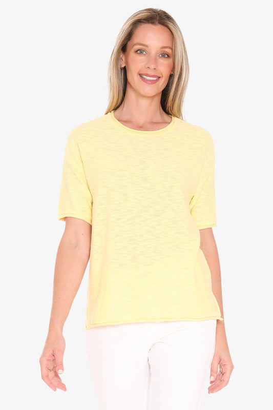 Womens Ss Knit Tee Yellow 59611011a