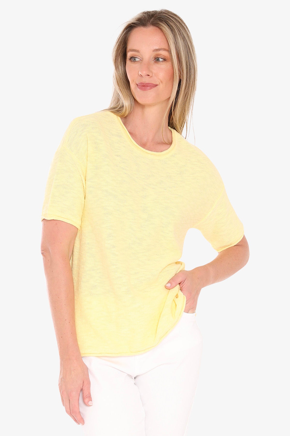 Womens Ss Knit Tee Yellow 59611011a