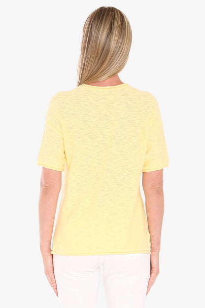 Womens Ss Knit Tee Yellow 59611011a