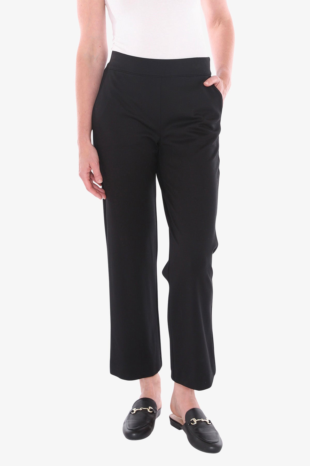 Straight Leg Ponte Pant in Black