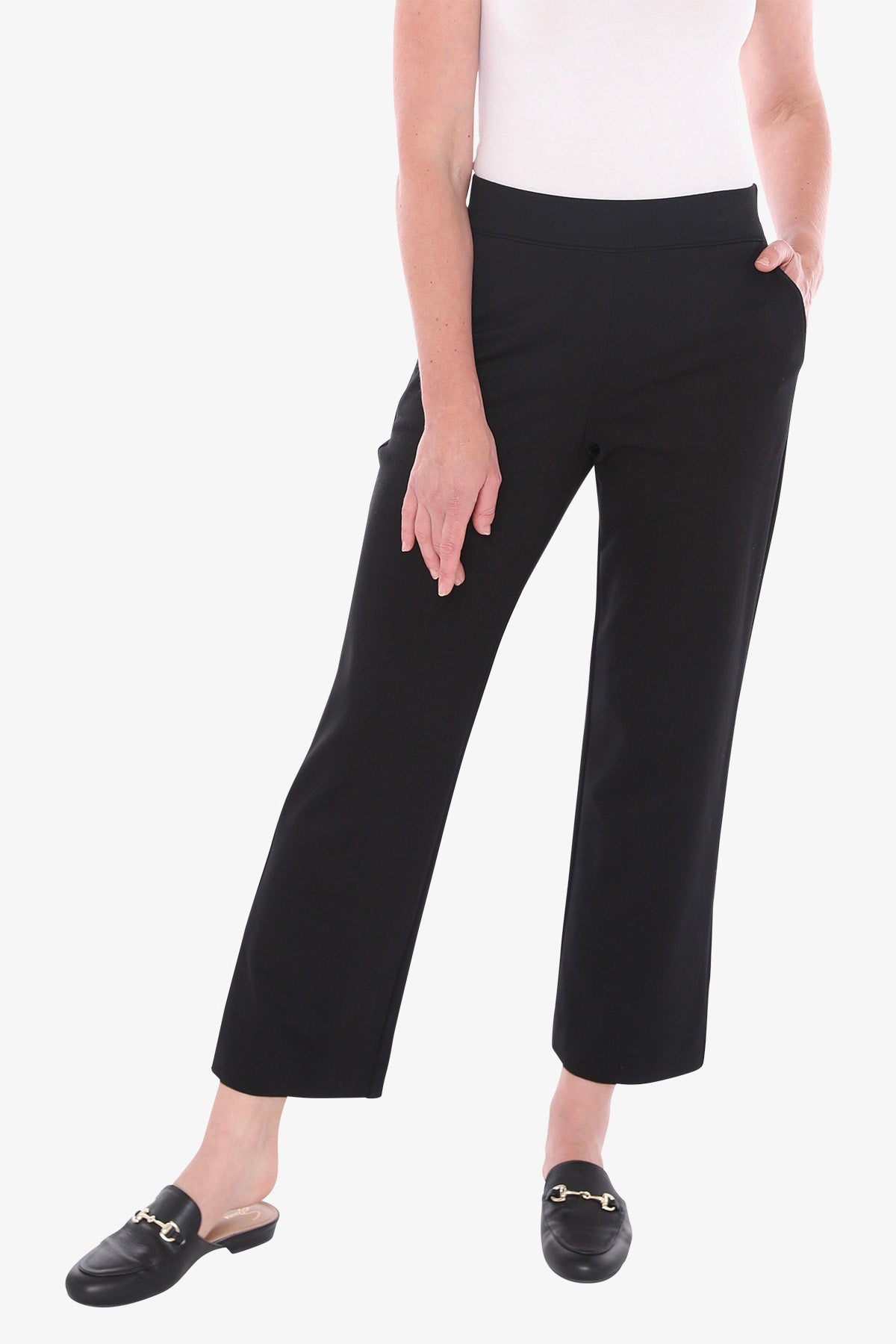 Straight Leg Ponte Pant in Black