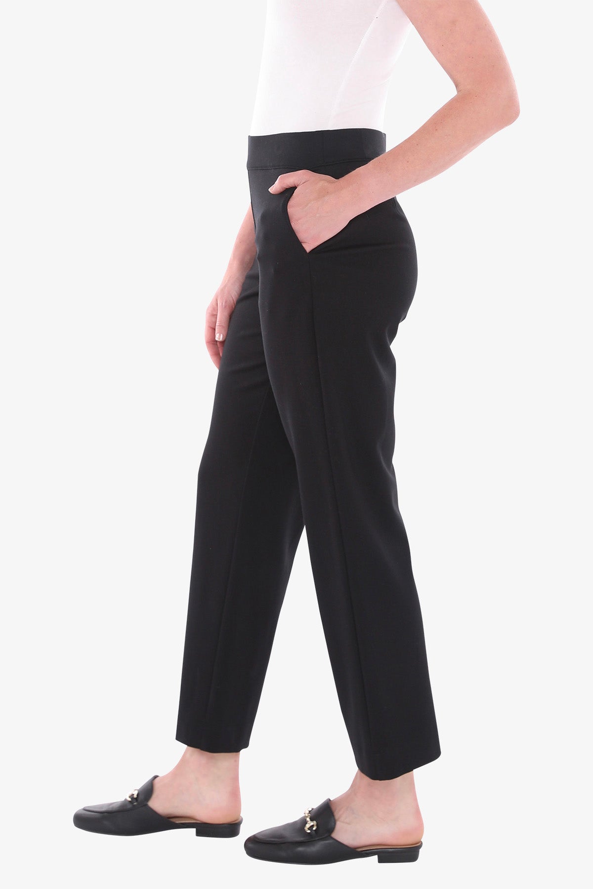 Straight Leg Ponte Pant in Black