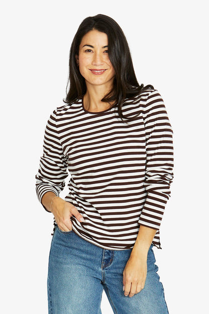 Womens Stripe Crew Ls Tee Multicolor 60612013a