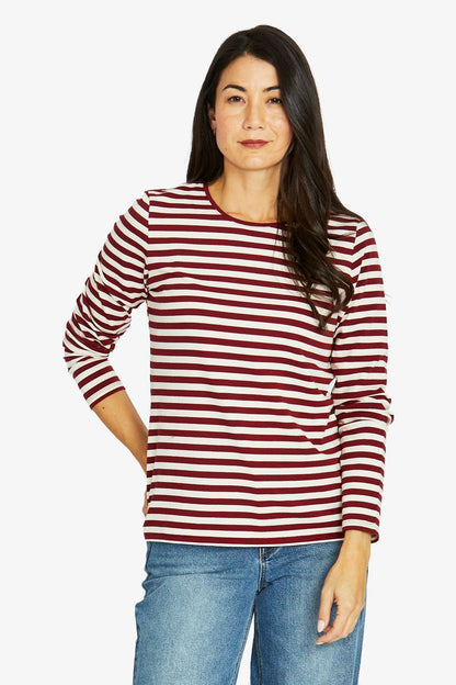 Womens Stripe Crew Ls Tee Multicolor 60612013a