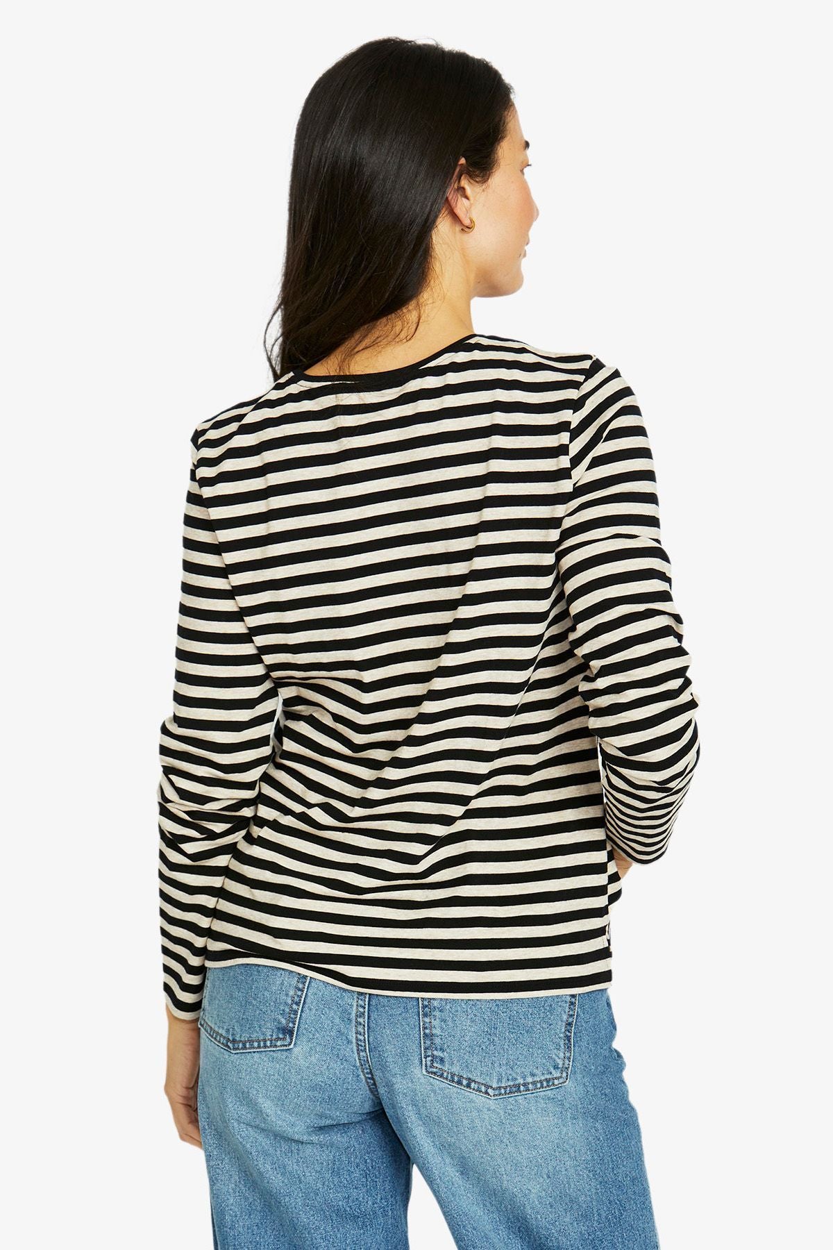 Womens Stripe Crew Ls Tee Multicolor 60612013a