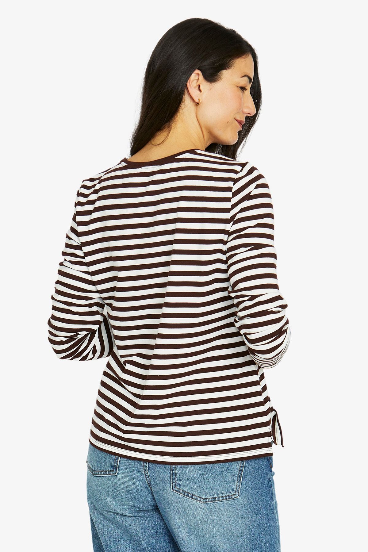 Womens Stripe Crew Ls Tee Multicolor 60612013a