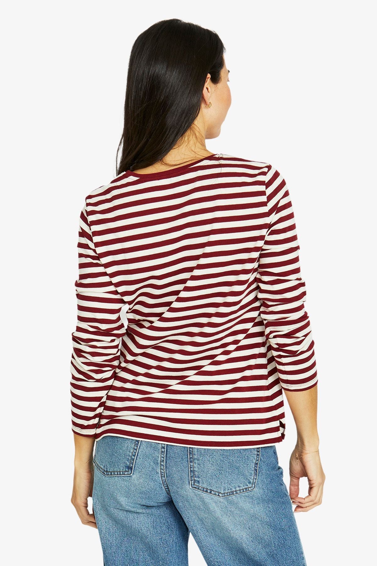 Womens Stripe Crew Ls Tee Multicolor 60612013a