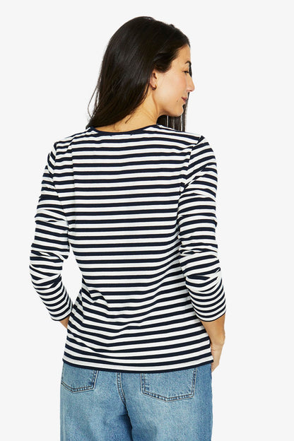 Womens Stripe Crew Ls Tee Multicolor 60612013a
