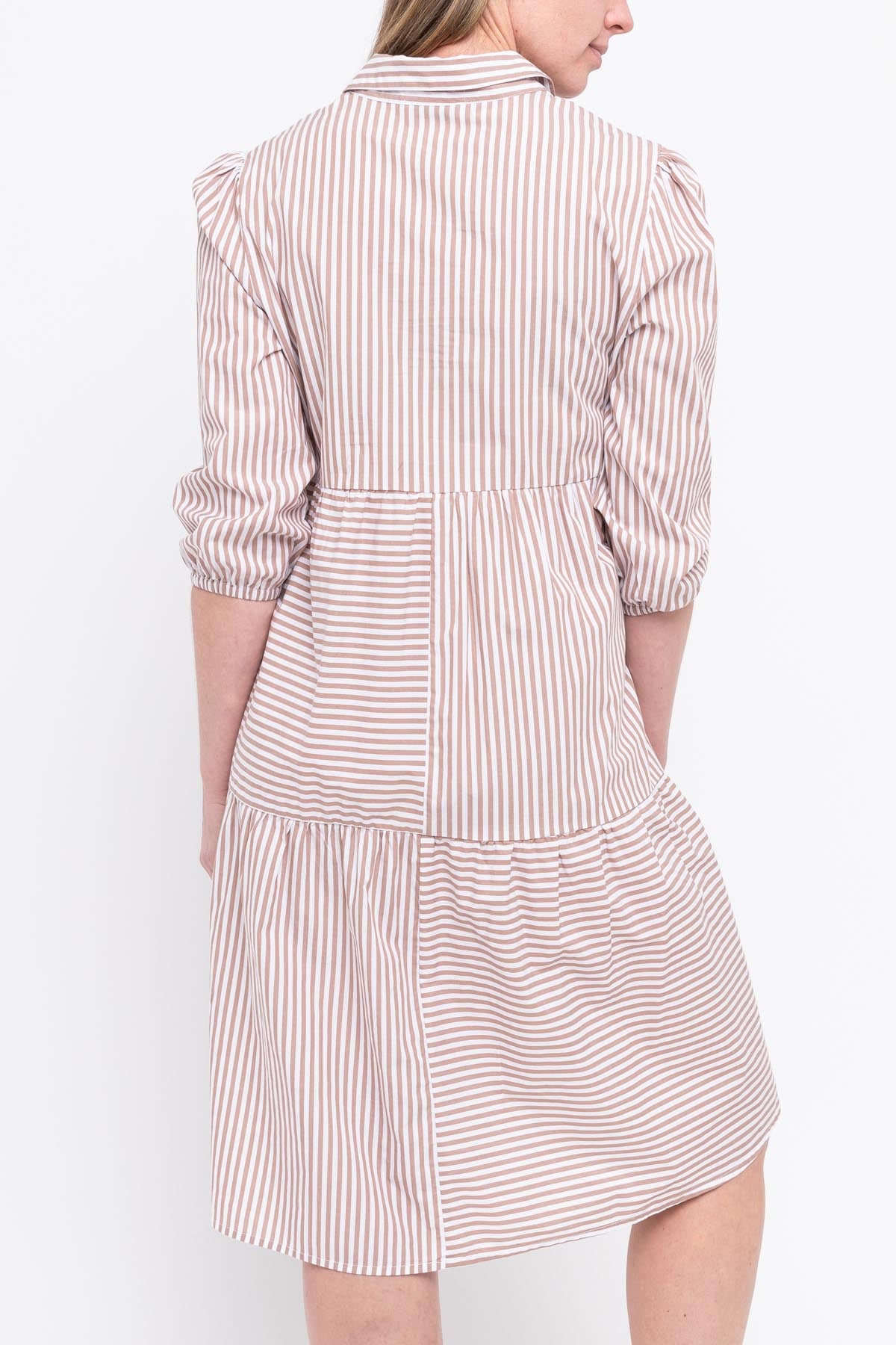 Stripe Dress Latte