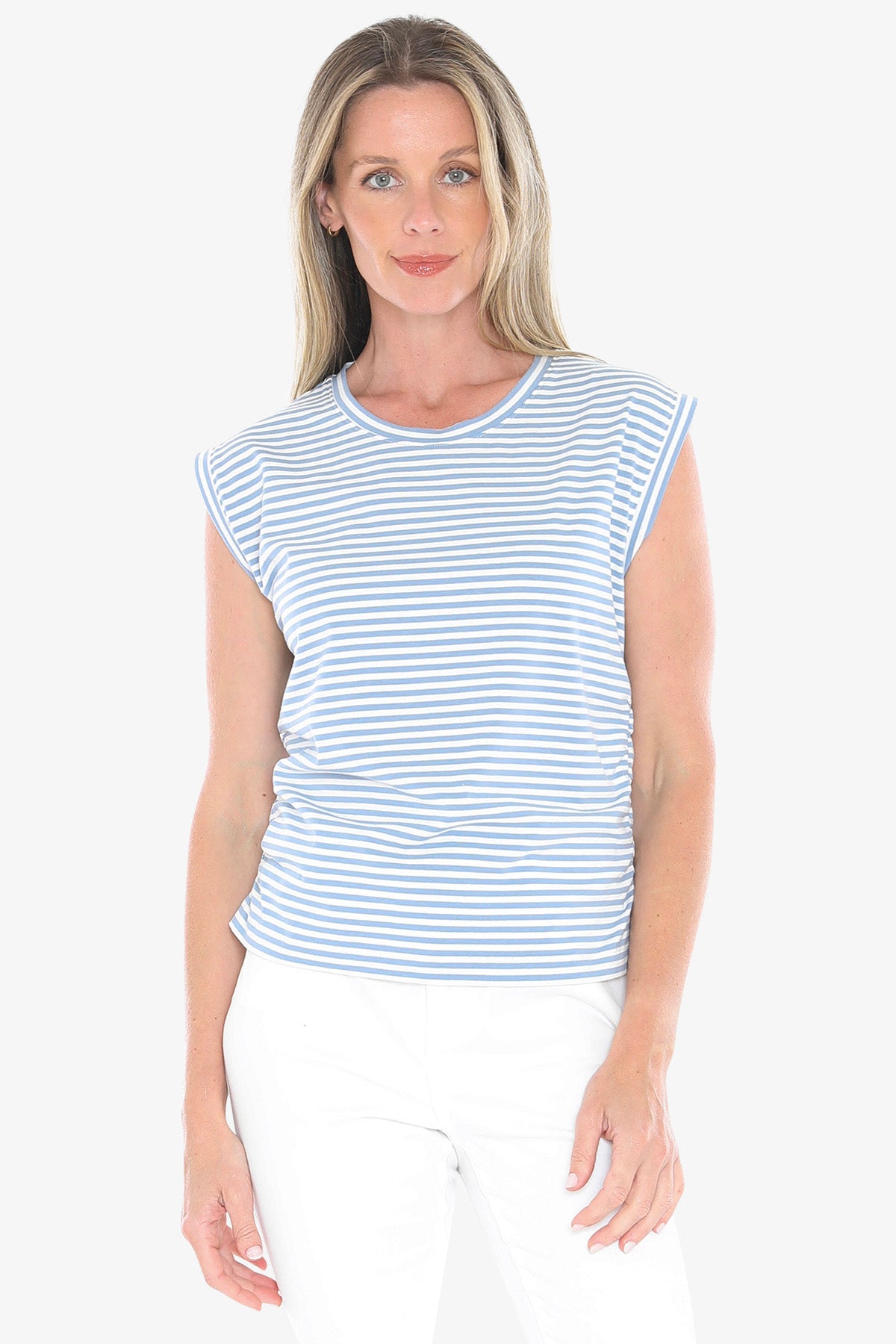 Womens Stripe Fashion Tee Blue 59612026a