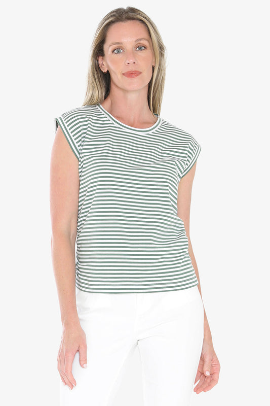 Womens Stripe Fashion Tee Green 59612026a