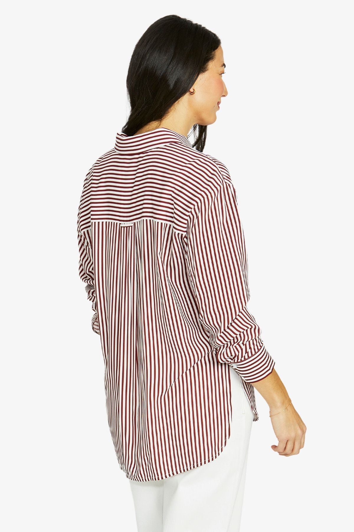 Womens Stripe Shirt Red 606j3052a