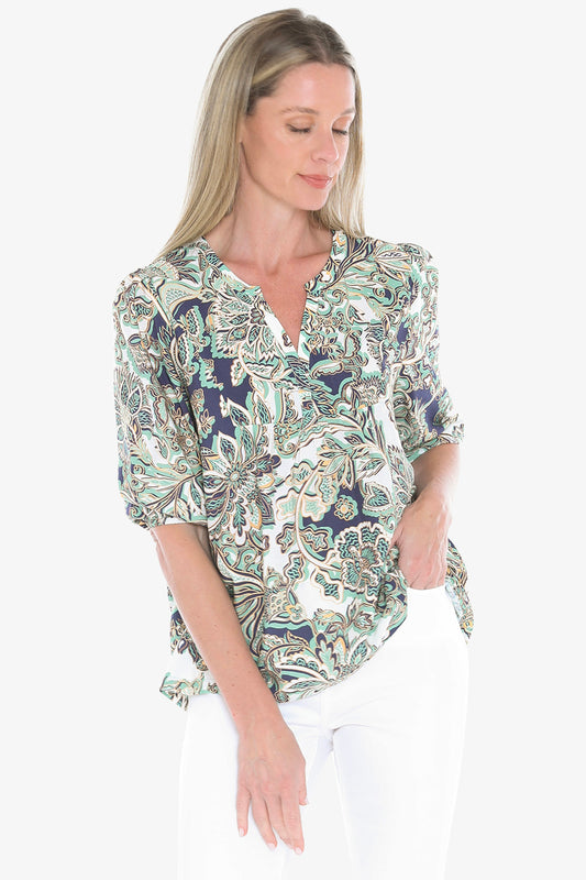Womens Summer Chintz Top Multicolor 596j3038a