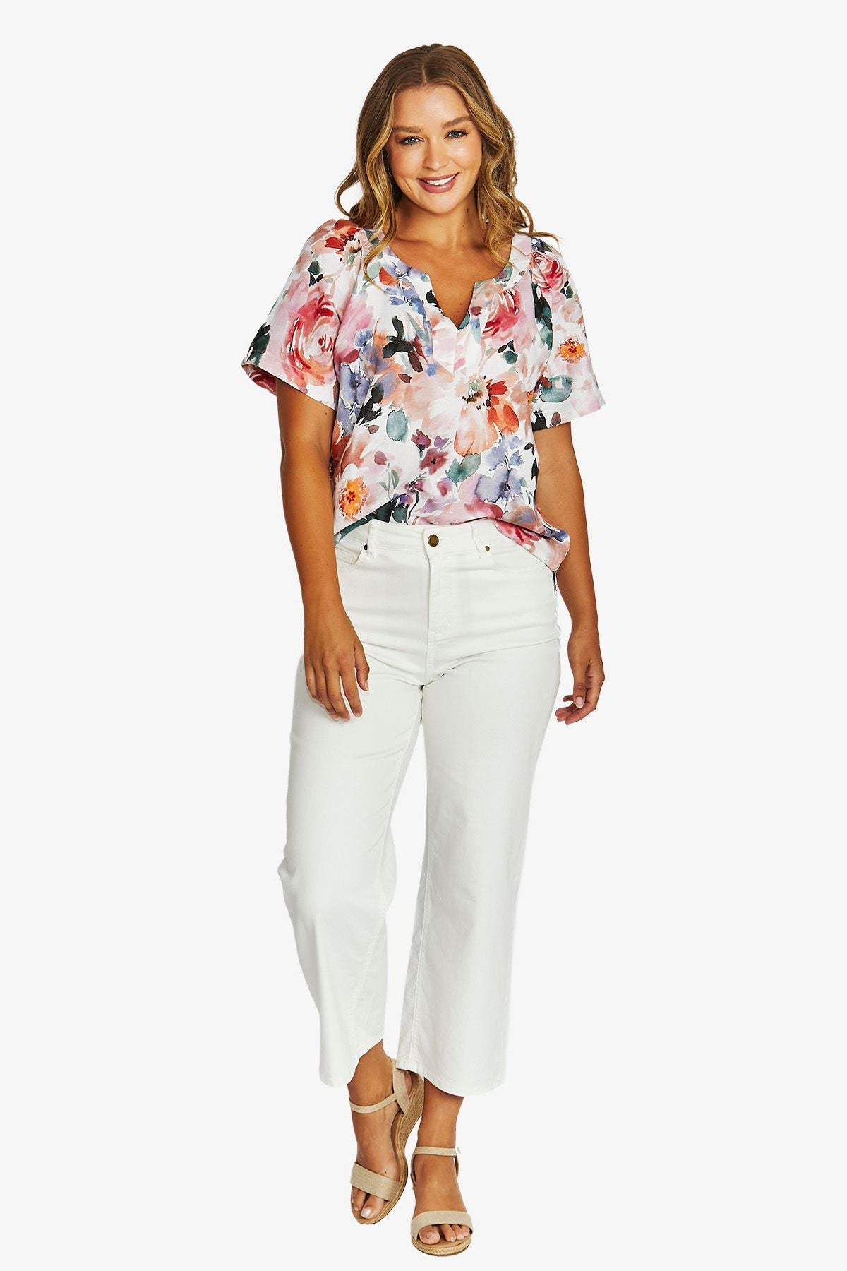 Womens Sunset Flora Top Multicolor 616j3164a