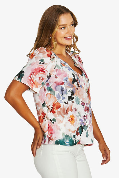 Womens Sunset Flora Top Multicolor 616j3164a