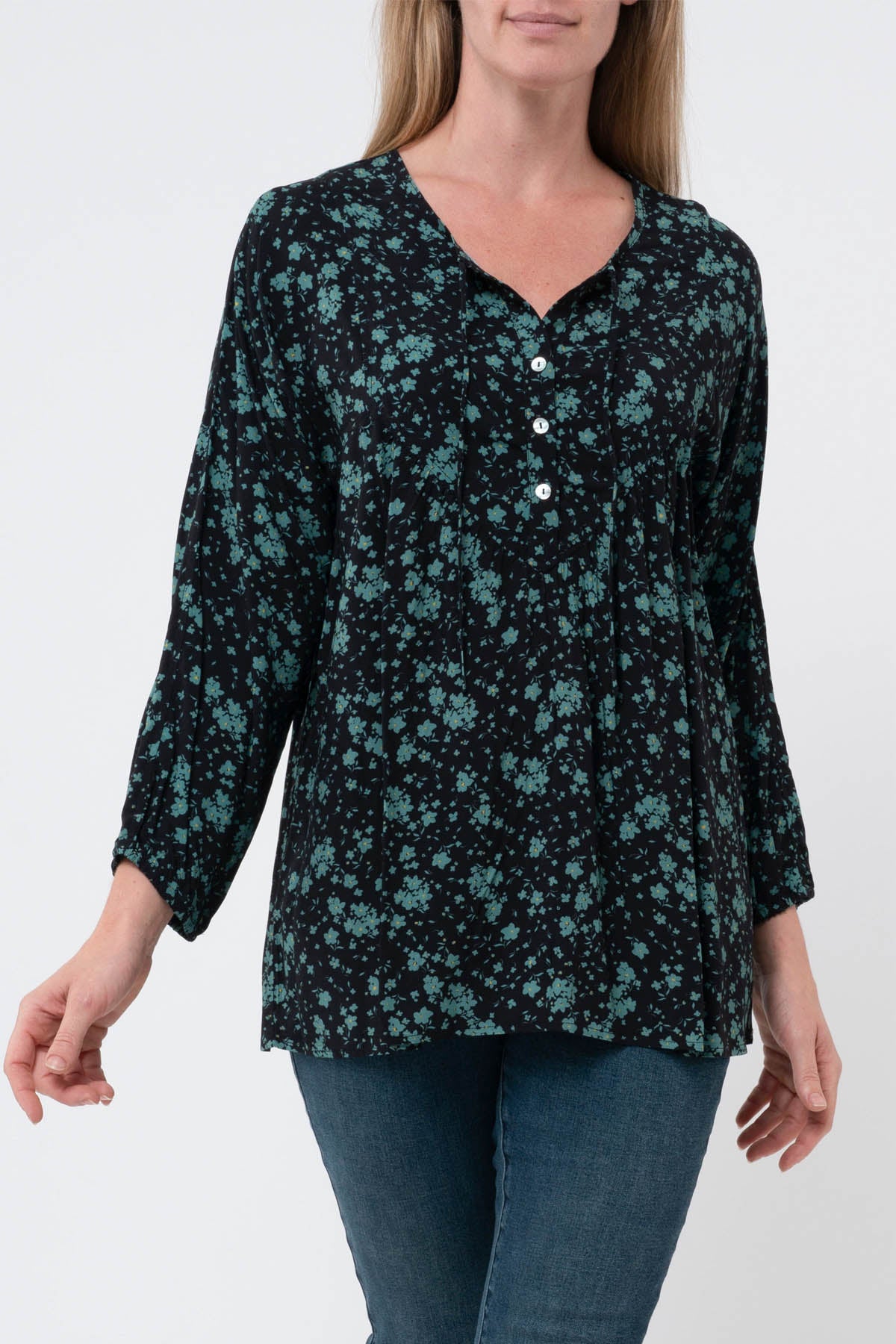 Tie Front Ditsy Floral Top