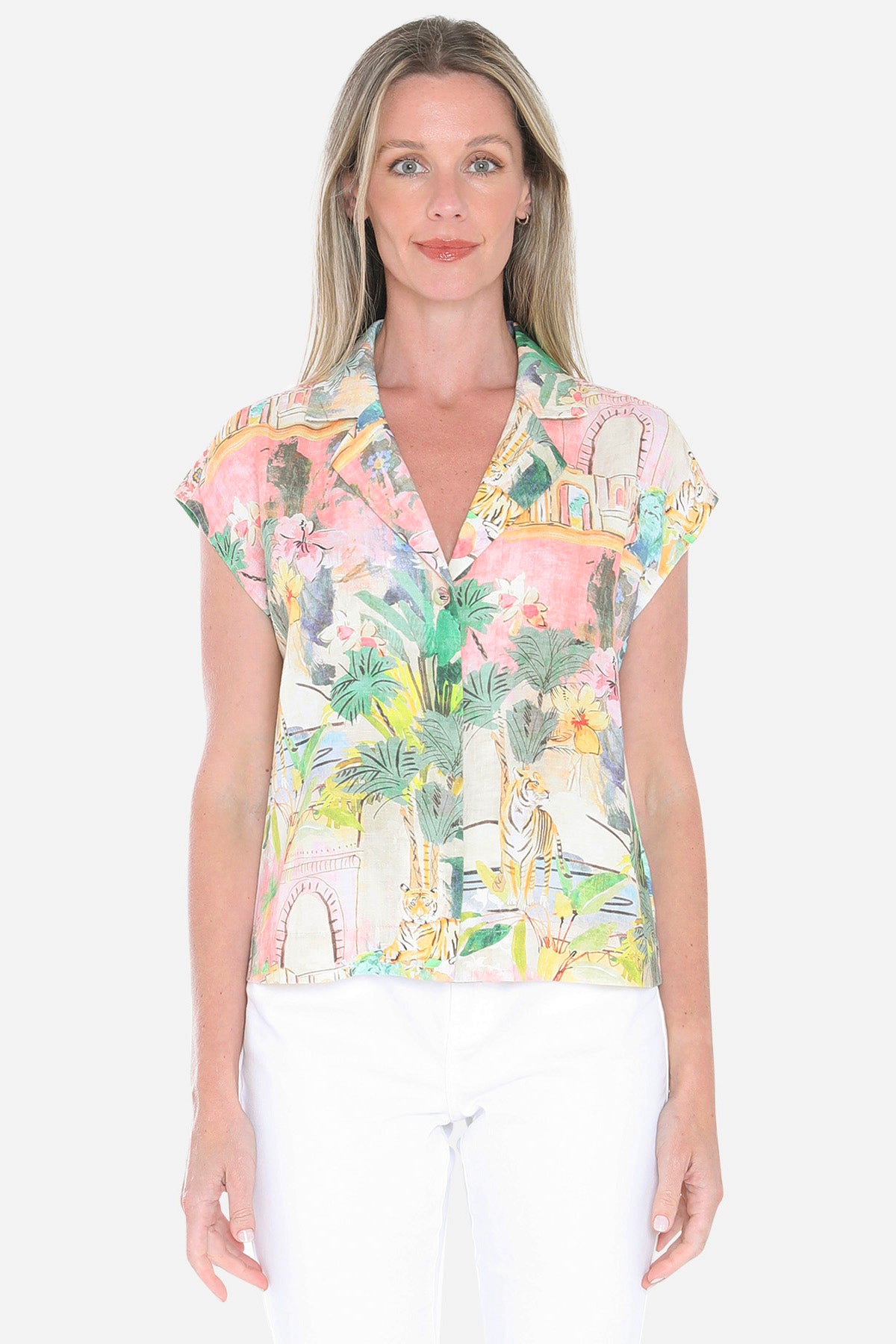 Womens Tiger Island Top Multicolor 596j3005a