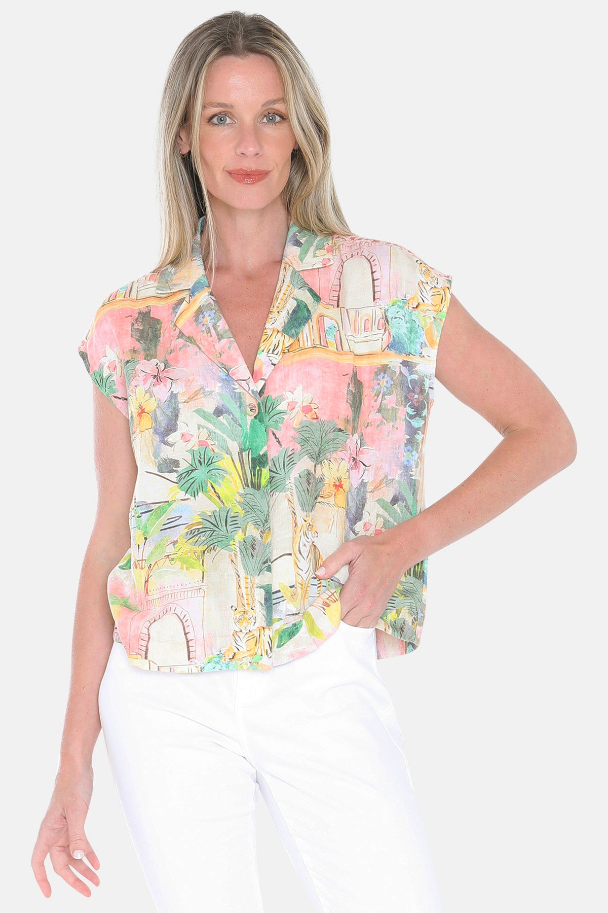 Womens Tiger Island Top Multicolor 596j3005a